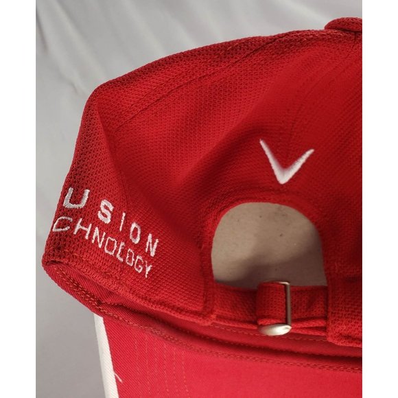 Callaway Fusion Technology Tour i Hat Cap C-Tech Red White Like New - Picture 5 of 8